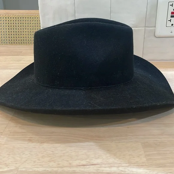 Stallion by Stetson Black Wool Cowboy Hat Unisex Size 7 - Picture 2 of 10